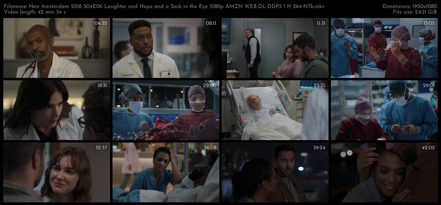 New Amsterdam 2018 S04E06 Laughter and Hope and a Sock in the Eye 1080p AMZN WEB DL DDP5 1 H 264 NTb