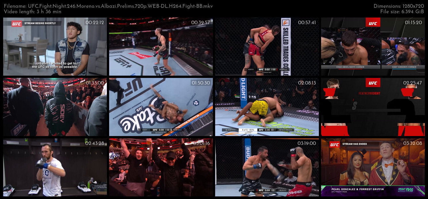 UFC Fight Night 246 Moreno vs Albazi Prelims 720p WEB DL H264 Fight BB