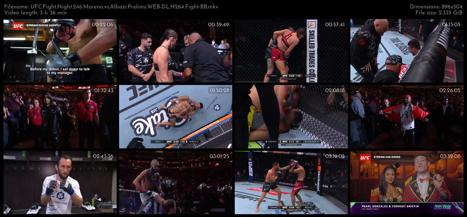 UFC Fight Night 246 Moreno vs Albazi Prelims WEB DL H264 Fight BB