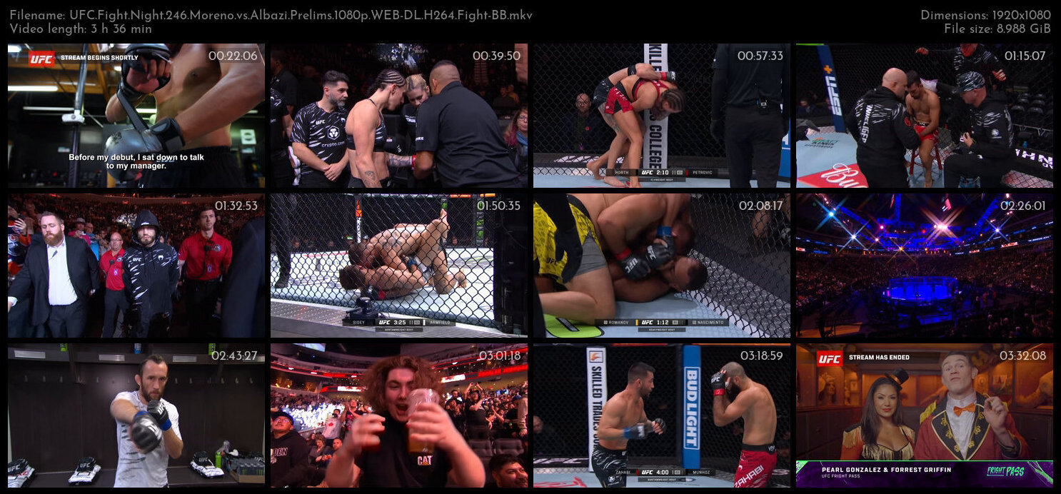 UFC Fight Night 246 Moreno vs Albazi Prelims 1080p WEB DL H264 Fight BB