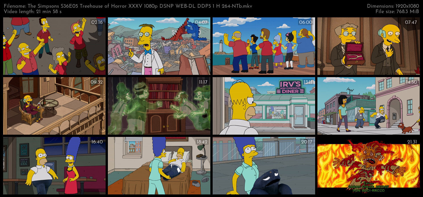 The Simpsons S36E05 Treehouse of Horror XXXV 1080p DSNP WEB DL DDP5 1 H 264 NTb TGx