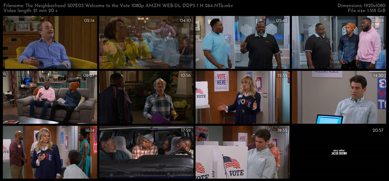 The Neighborhood S07E03 Welcome to the Vote 1080p AMZN WEB DL DDP5 1 H 264 NTb TGx