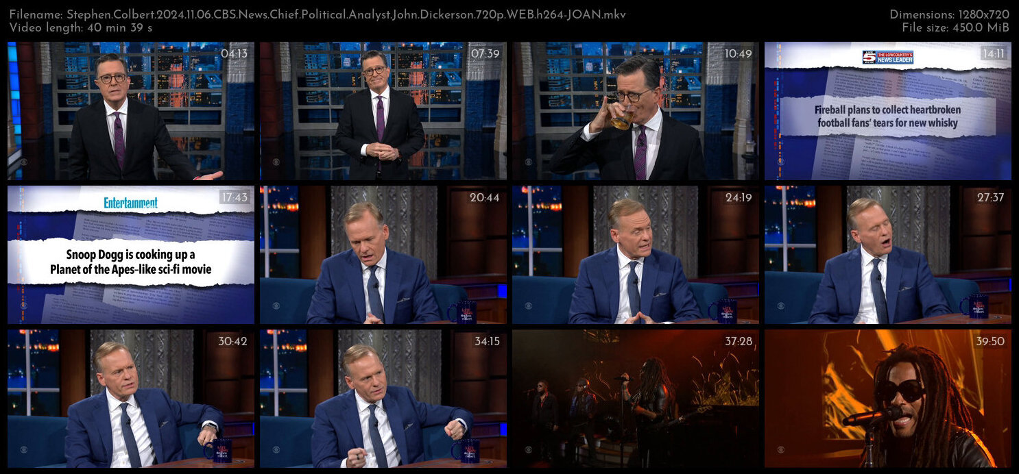 Stephen Colbert 2024 11 06 CBS News Chief Political Analyst John Dickerson 720p WEB h264 JOAN TGx