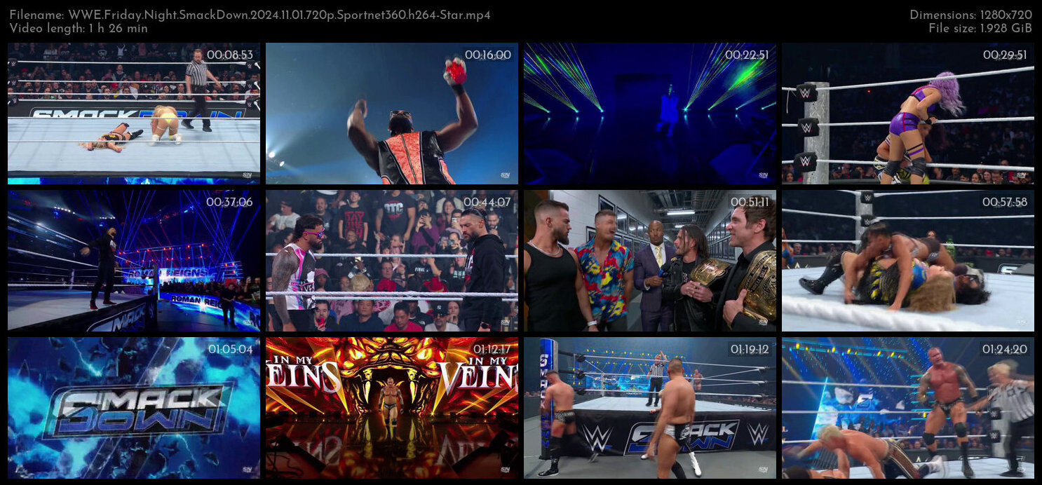 WWE Friday Night SmackDown 2024 11 01 720p Sportnet360 h264 Star TGx