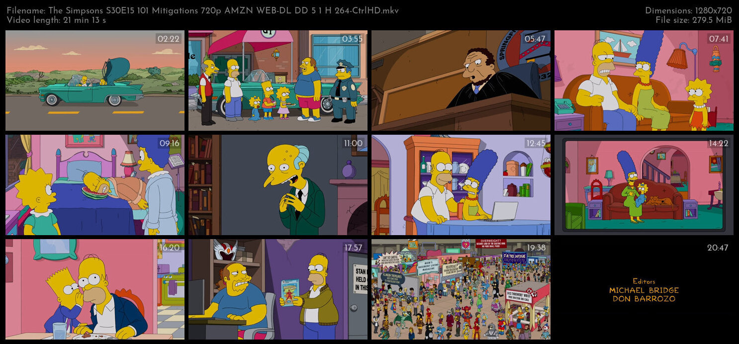 The Simpsons S30E15 101 Mitigations 720p AMZN WEB DL DD 5 1 H 264 CtrlHD TGx