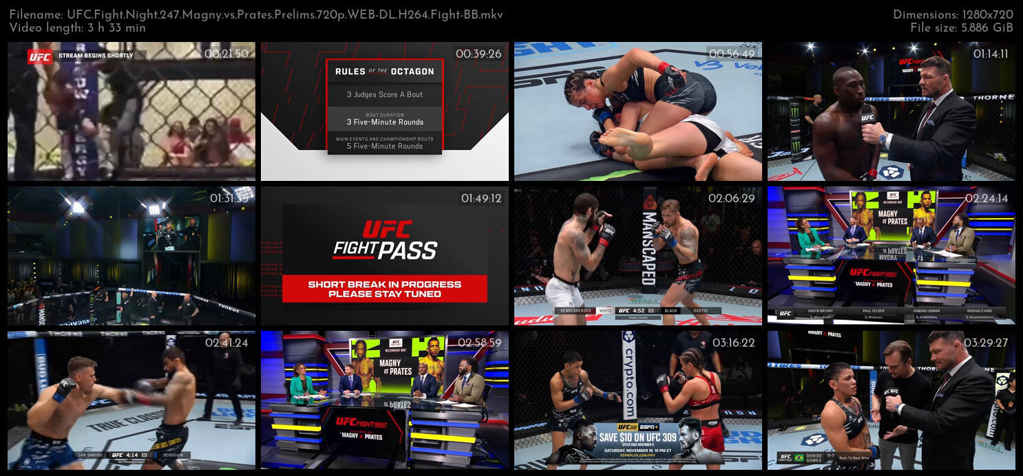 UFC Fight Night 247 Magny vs Prates Prelims 720p WEB DL H264 Fight BB