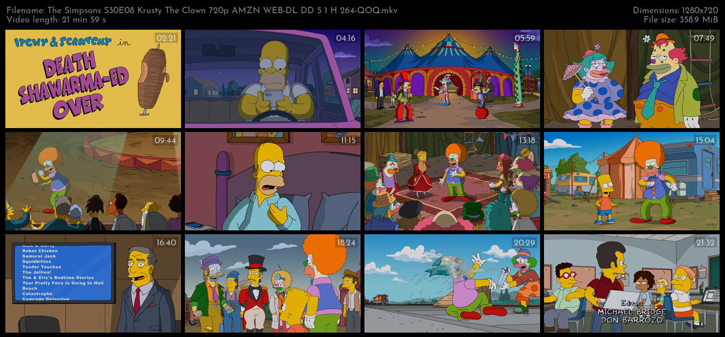 The Simpsons S30E08 Krusty The Clown 720p AMZN WEB DL DD 5 1 H 264 QOQ TGx