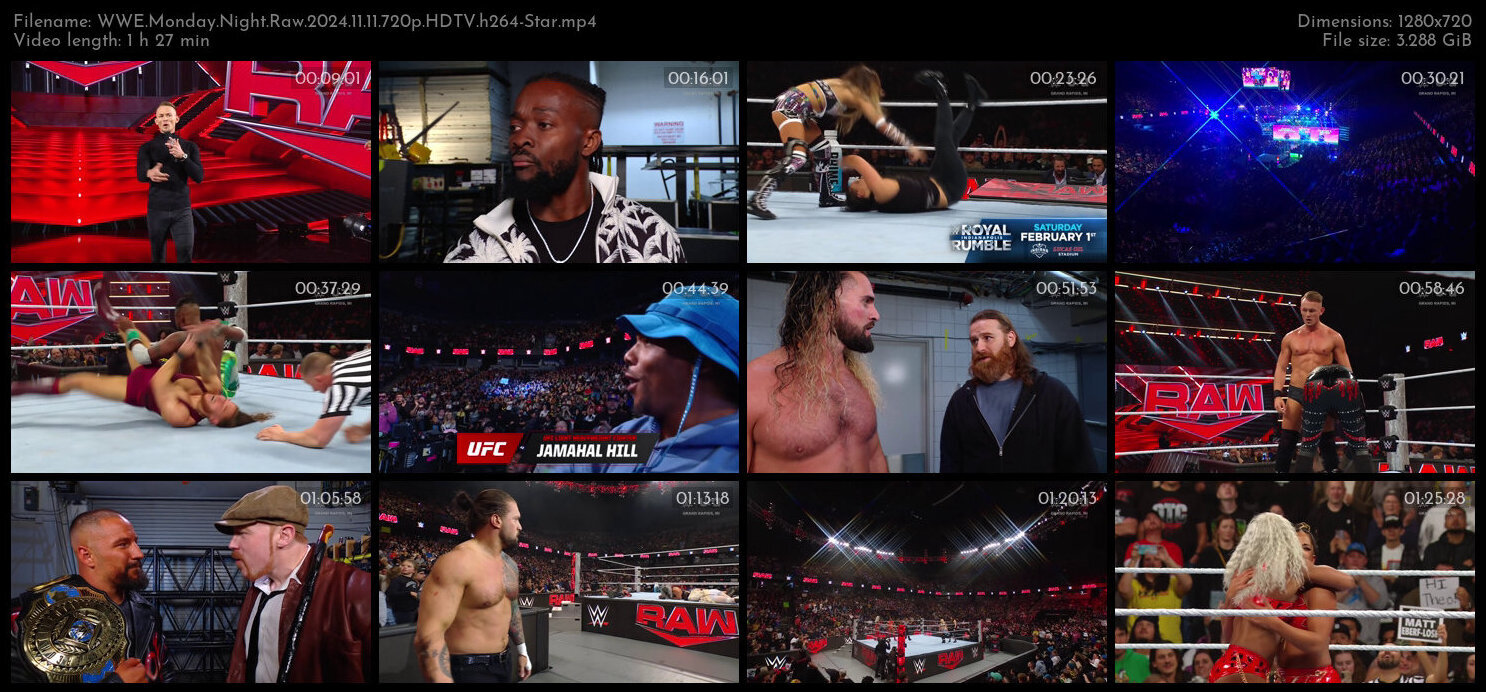 WWE Monday Night Raw 2024 11 11 720p HDTV h264 Star TGx