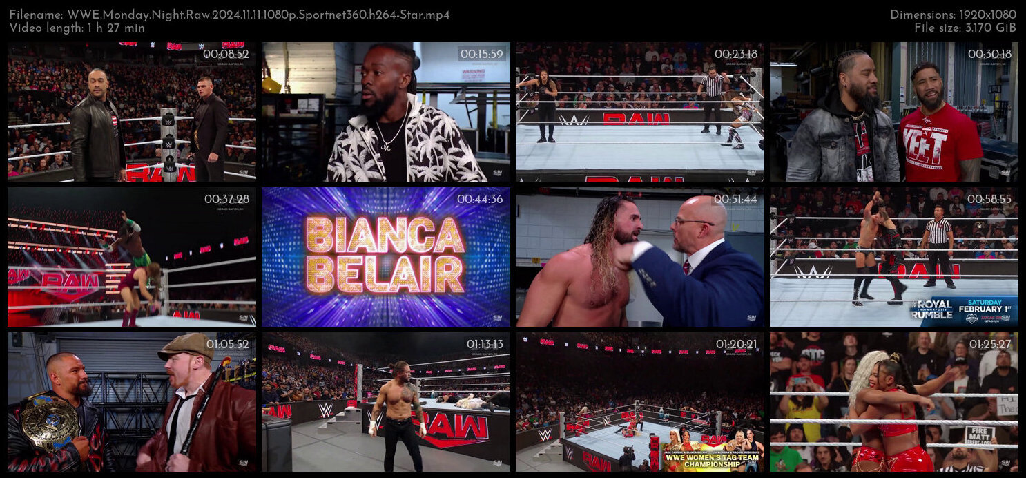 WWE Monday Night Raw 2024 11 11 1080p Sportnet360 h264 Star TGx