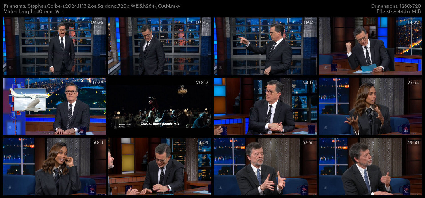 Stephen Colbert 2024 11 13 Zoe Saldana 720p WEB h264 JOAN TGx