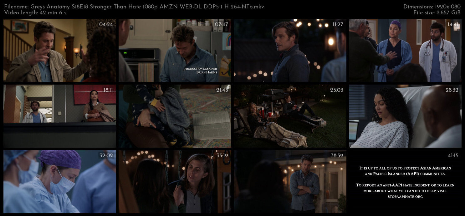 Greys Anatomy S18E18 Stronger Than Hate 1080p AMZN WEB DL DDP5 1 H 264 NTb TGx