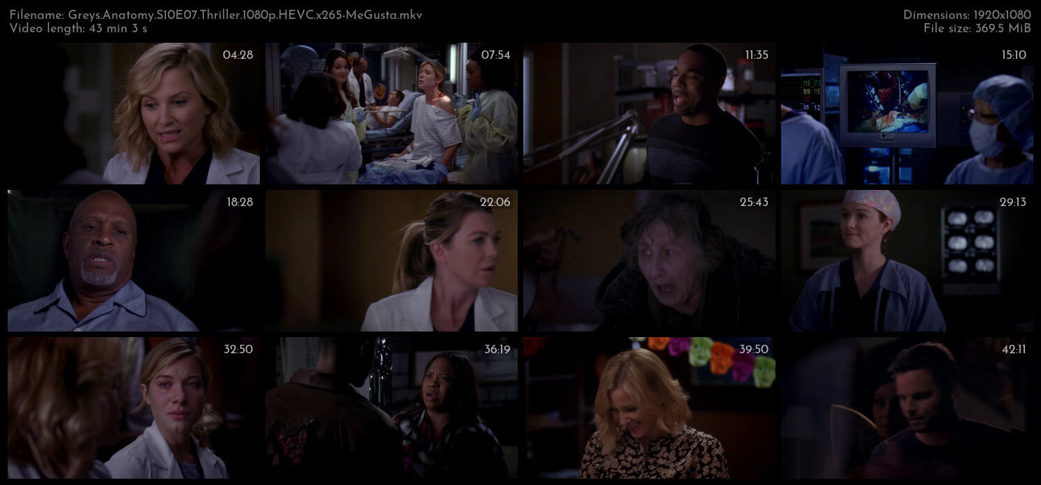 Greys Anatomy S10E07 Thriller 1080p HEVC x265 MeGusta TGx