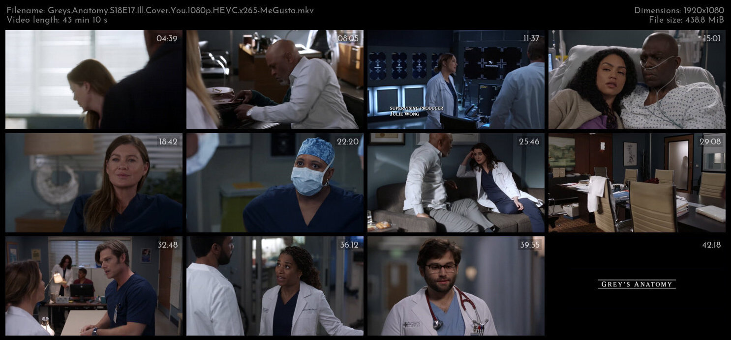 Greys Anatomy S18E17 Ill Cover You 1080p HEVC x265 MeGusta TGx