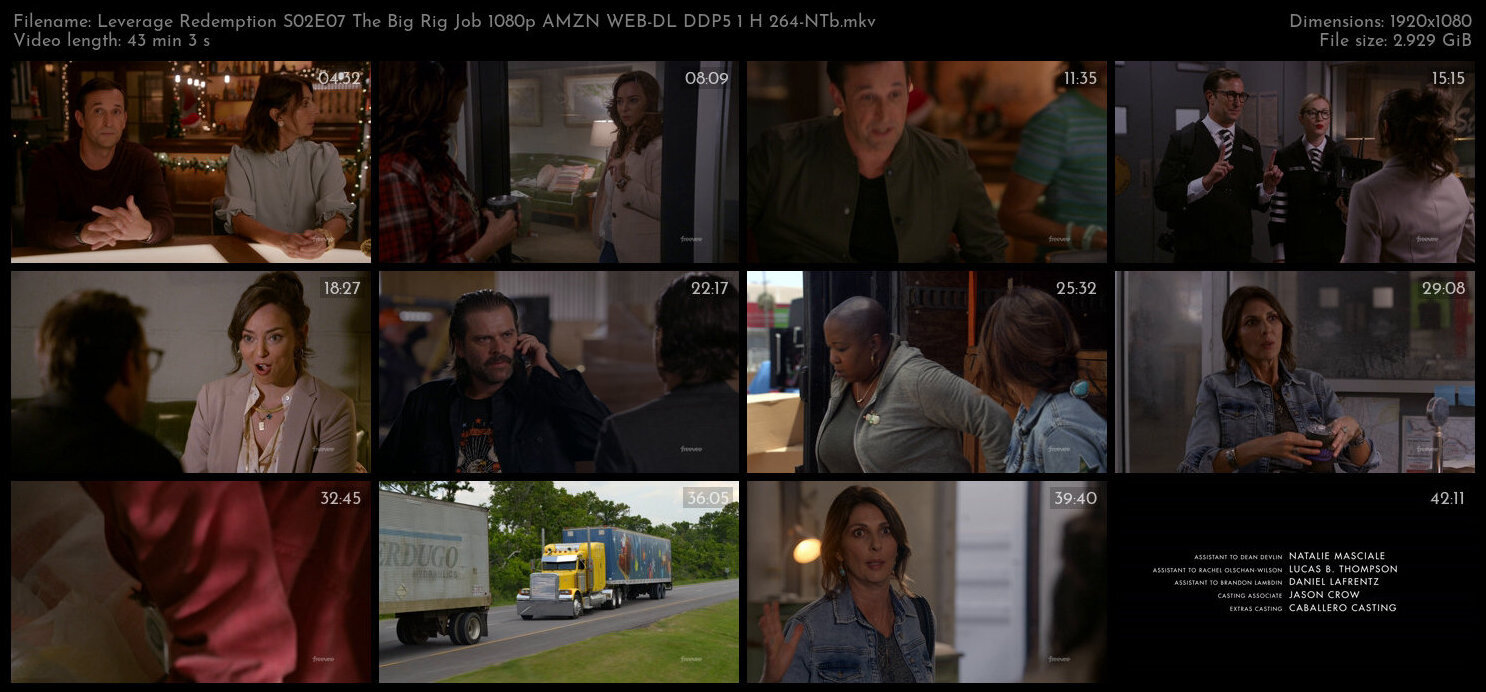 Leverage Redemption S02E07 The Big Rig Job 1080p AMZN WEB DL DDP5 1 H 264 NTb TGx