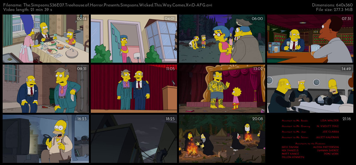 The Simpsons S36E07 Treehouse of Horror Presents Simpsons Wicked This Way Comes XviD AFG TGx