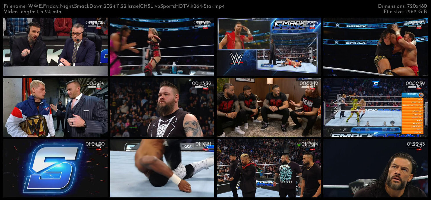 WWE Friday Night SmackDown 2024 11 22 IsraelCH5LiveSportsHDTV h264 Star TGx