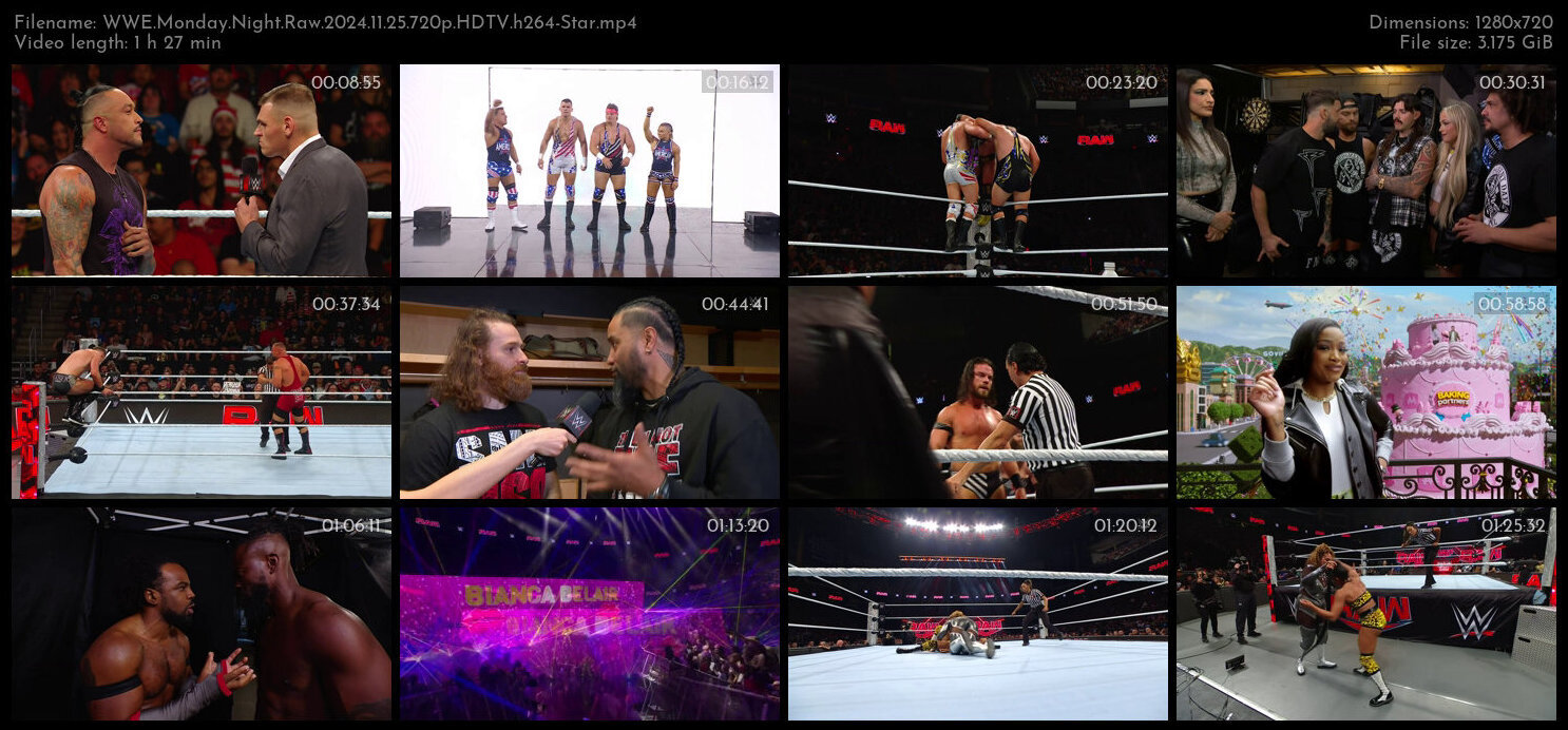 WWE Monday Night Raw 2024 11 25 720p HDTV h264 Star TGx