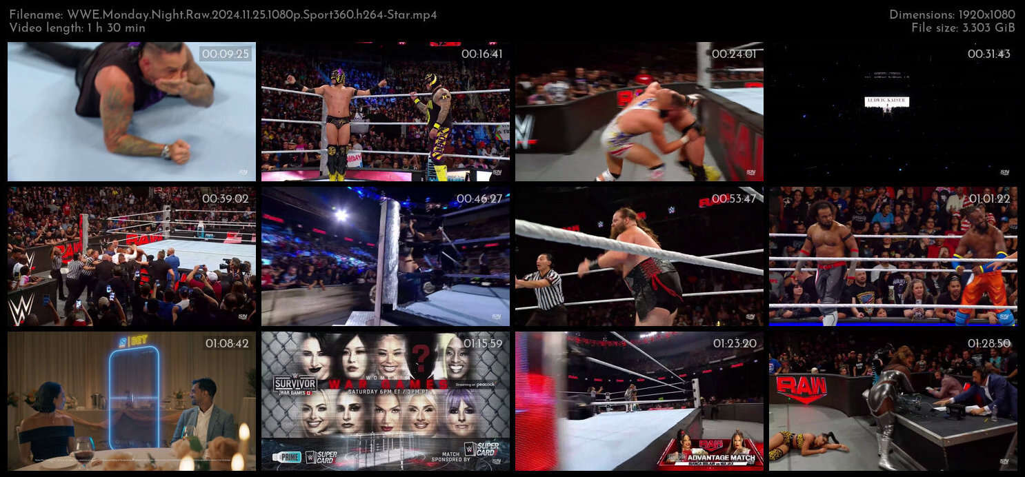 WWE Monday Night Raw 2024 11 25 1080p Sport360 h264 Star TGx