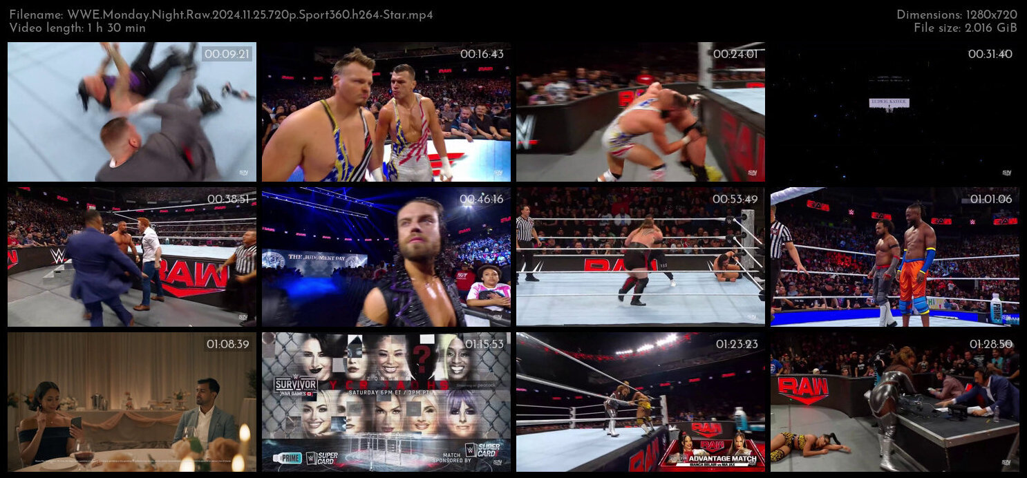 WWE Monday Night Raw 2024 11 25 720p Sport360 h264 Star TGx