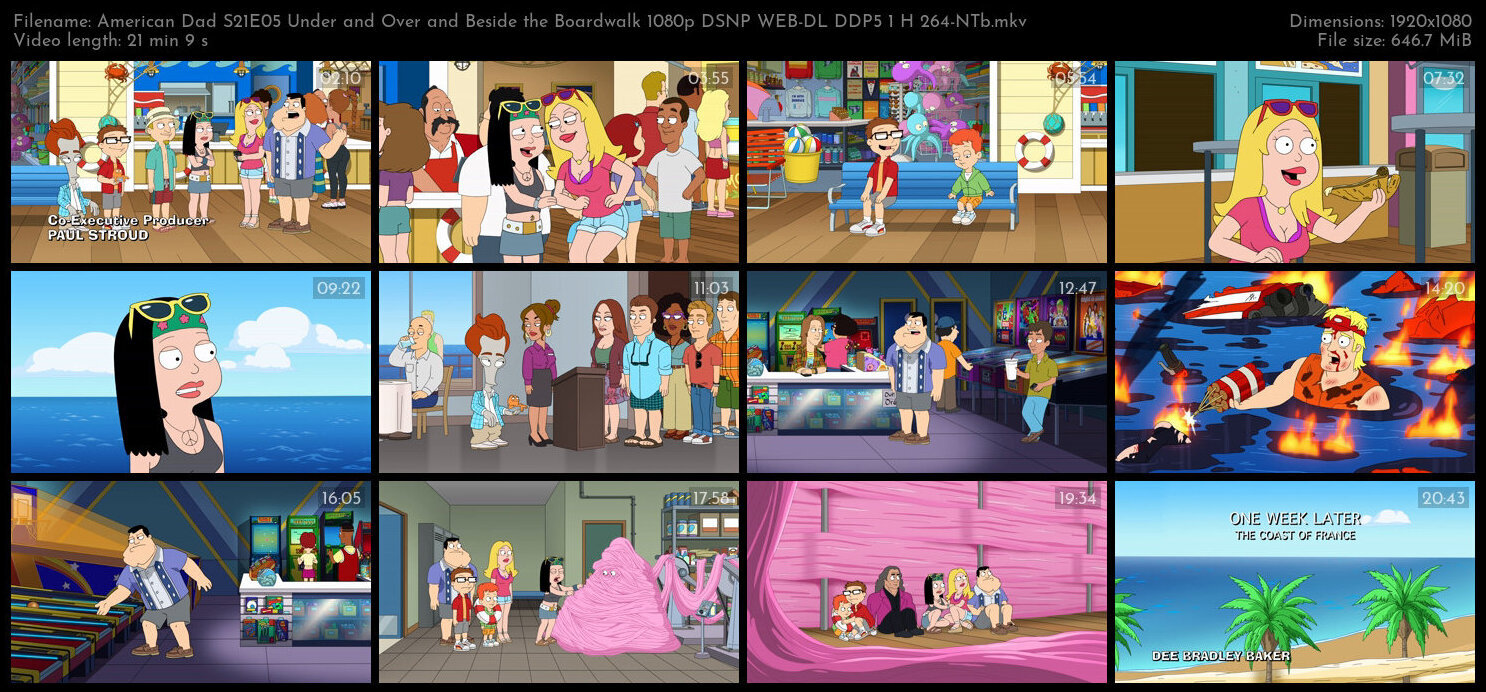 American Dad S21E05 Under and Over and Beside the Boardwalk 1080p DSNP WEB DL DDP5 1 H 264 NTb TGx