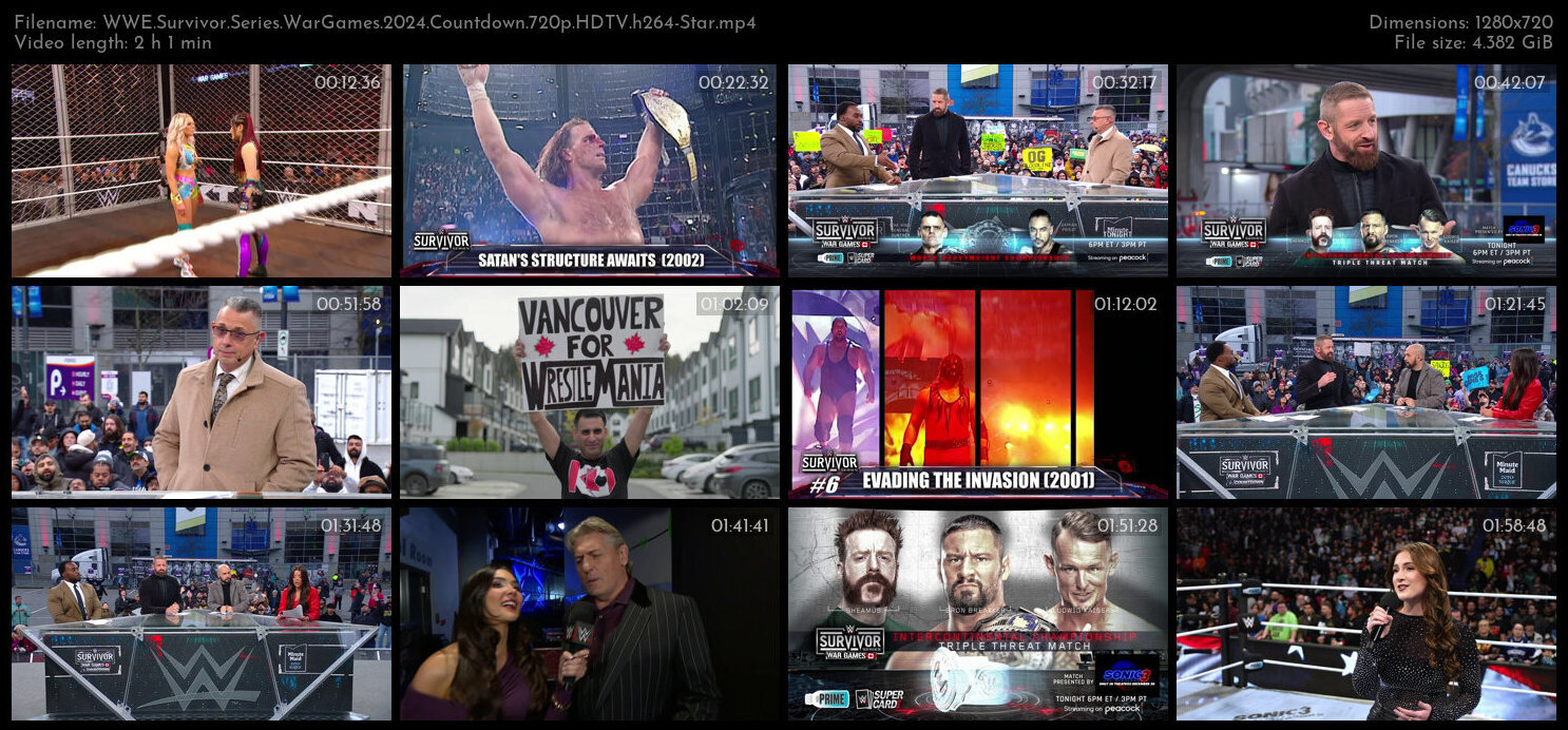 WWE Survivor Series WarGames 2024 Countdown 720p HDTV h264 Star TGx