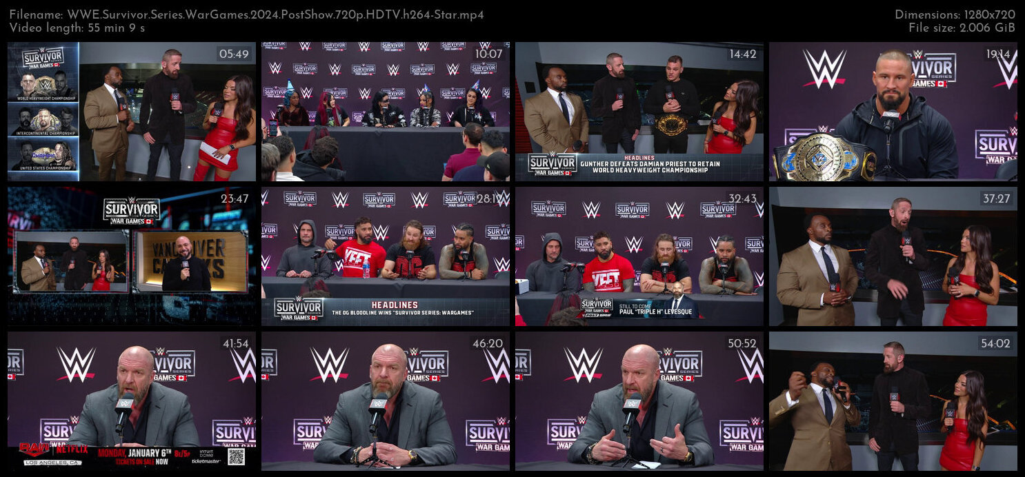 WWE Survivor Series WarGames 2024 PostShow 720p HDTV h264 Star TGx