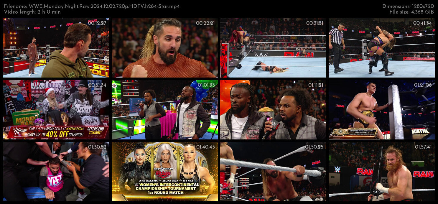 WWE Monday Night Raw 2024 12 02 720p HDTV h264 Star TGx