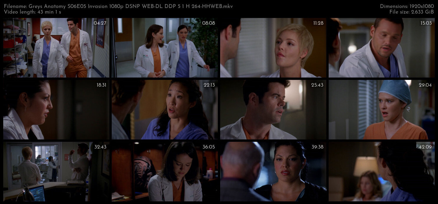 Greys Anatomy S06E05 Invasion 1080p DSNP WEB DL DDP 5 1 H 264 HHWEB TGx