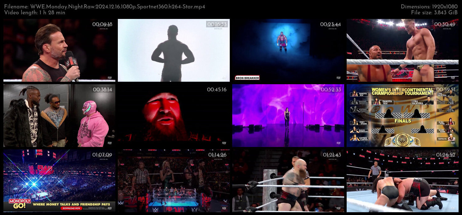 WWE Monday Night Raw 2024 12 16 1080p Sportnet360 h264 Star TGx