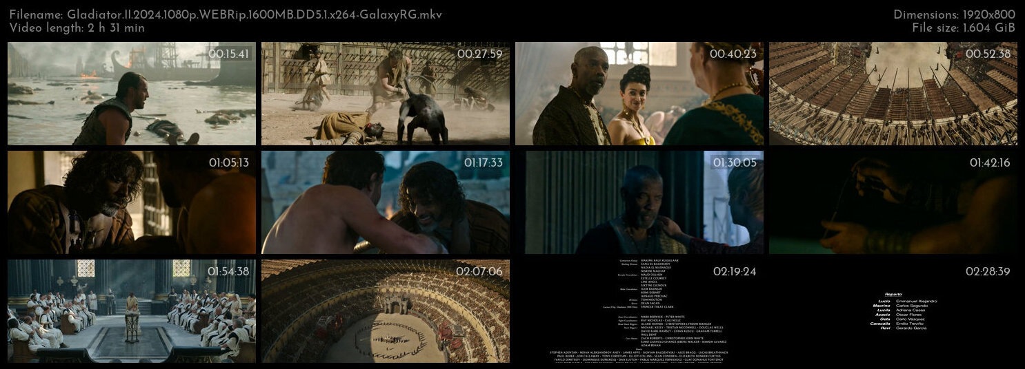 Gladiator II 2024 1080p WEBRip 1600MB DD5 1 x264 GalaxyRG