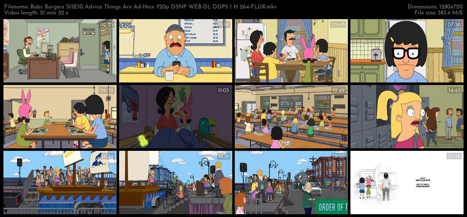 Bobs Burgers S15E10 Advice Things Are Ad Nice 720p DSNP WEB DL DDP5 1 H 264 FLUX TGx