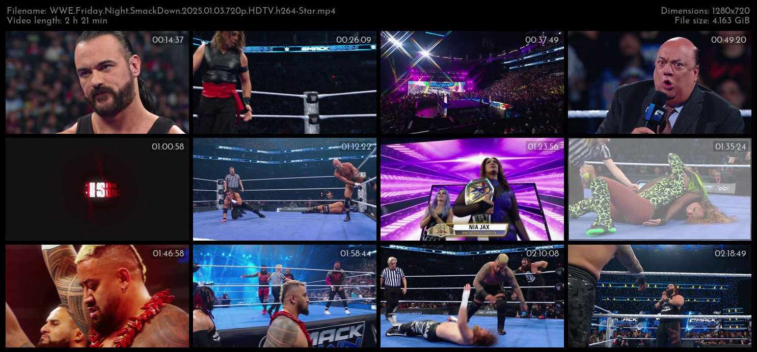 WWE Friday Night SmackDown 2025 01 03 720p HDTV h264 Star TGx