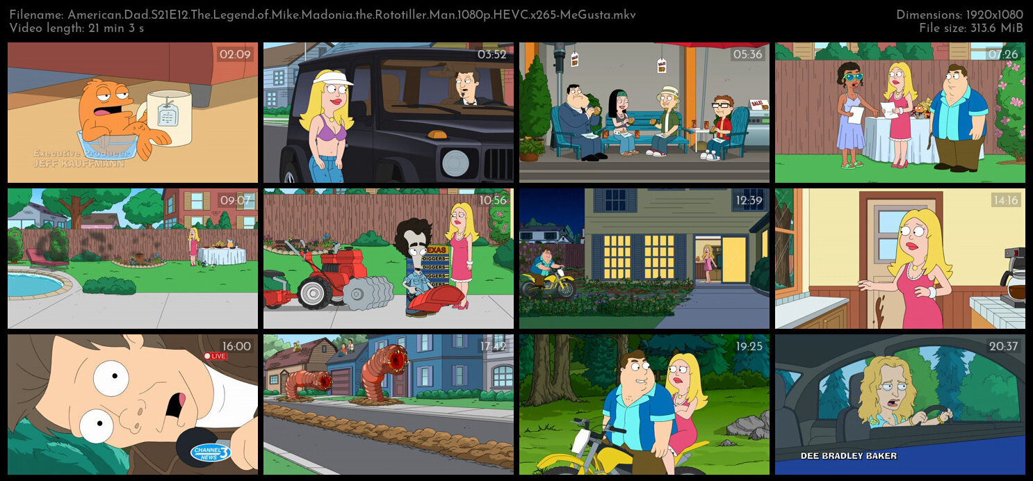 American Dad S21E12 The Legend of Mike Madonia the Rototiller Man 1080p HEVC x265 MeGusta TGx