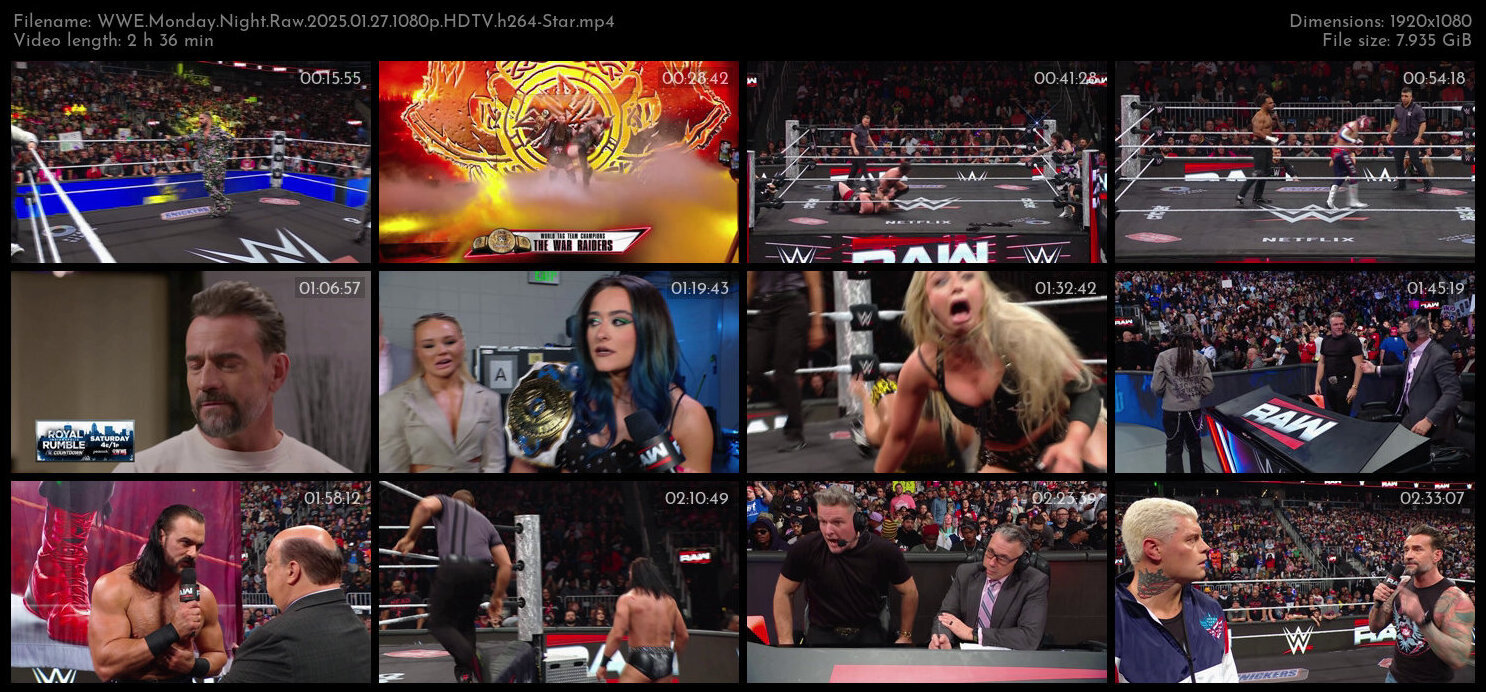 WWE Monday Night Raw 2025 01 27 1080p HDTV h264 Star TGx