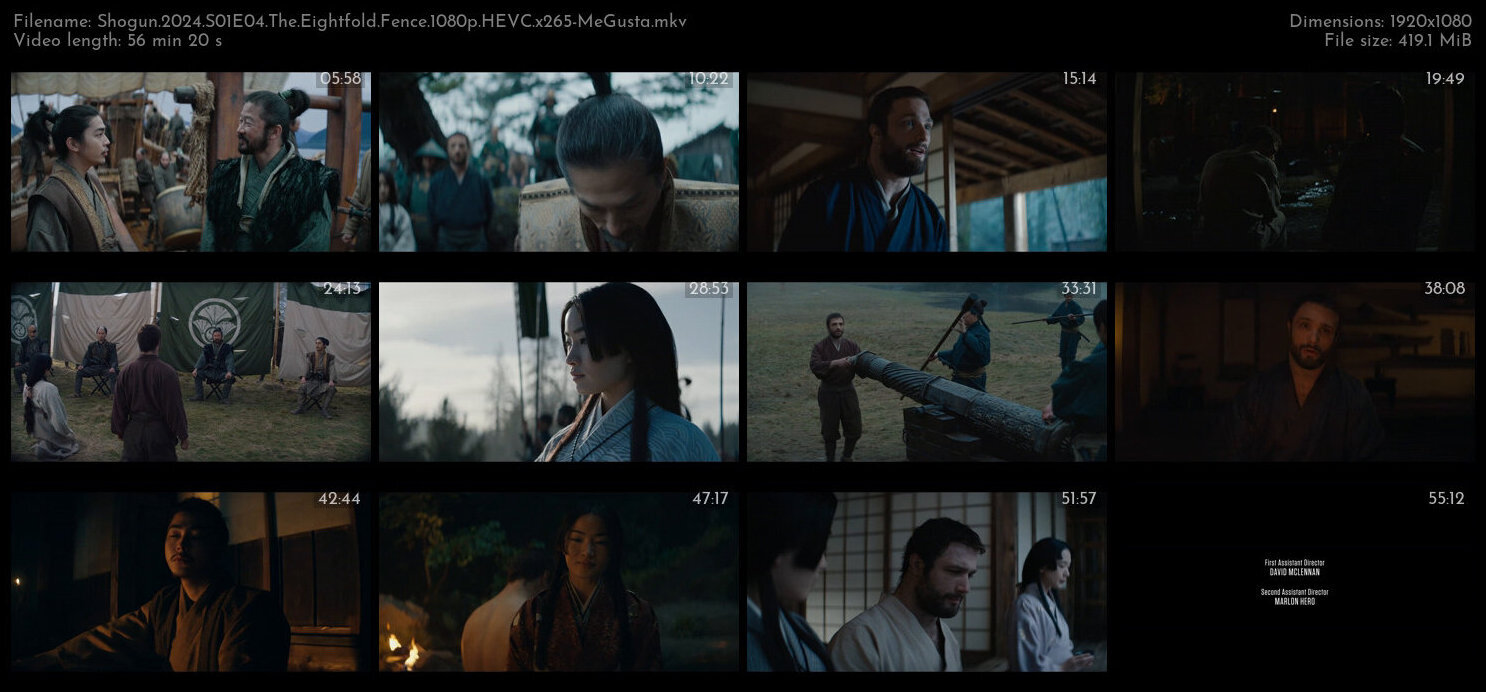 Shogun 2024 S01E04 The Eightfold Fence 1080p HEVC x265 MeGusta TGx