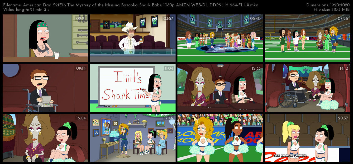 American Dad S21E16 The Mystery of the Missing Bazooka Shark Babe 1080p AMZN WEB DL DDP5 1 H 264 FLU