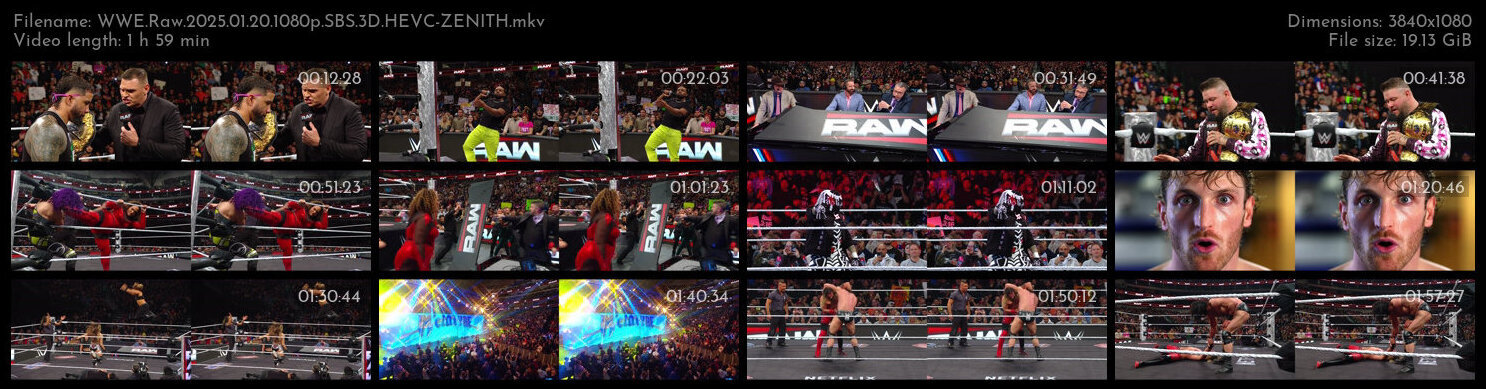 WWE Raw 2025 01 20 1080p SBS 3D HEVC ZENITH TGx