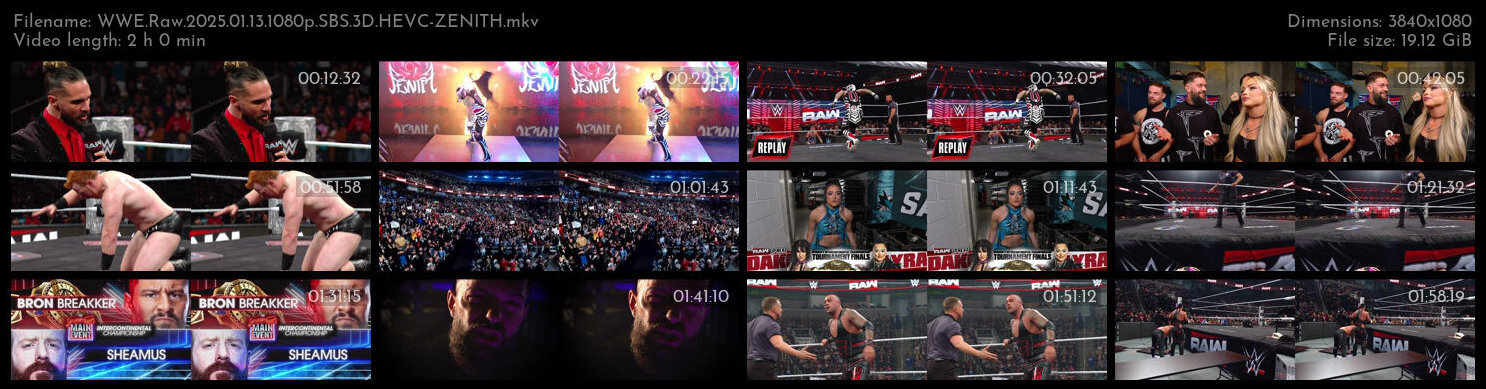 WWE Raw 2025 01 13 1080p SBS 3D HEVC ZENITH TGx