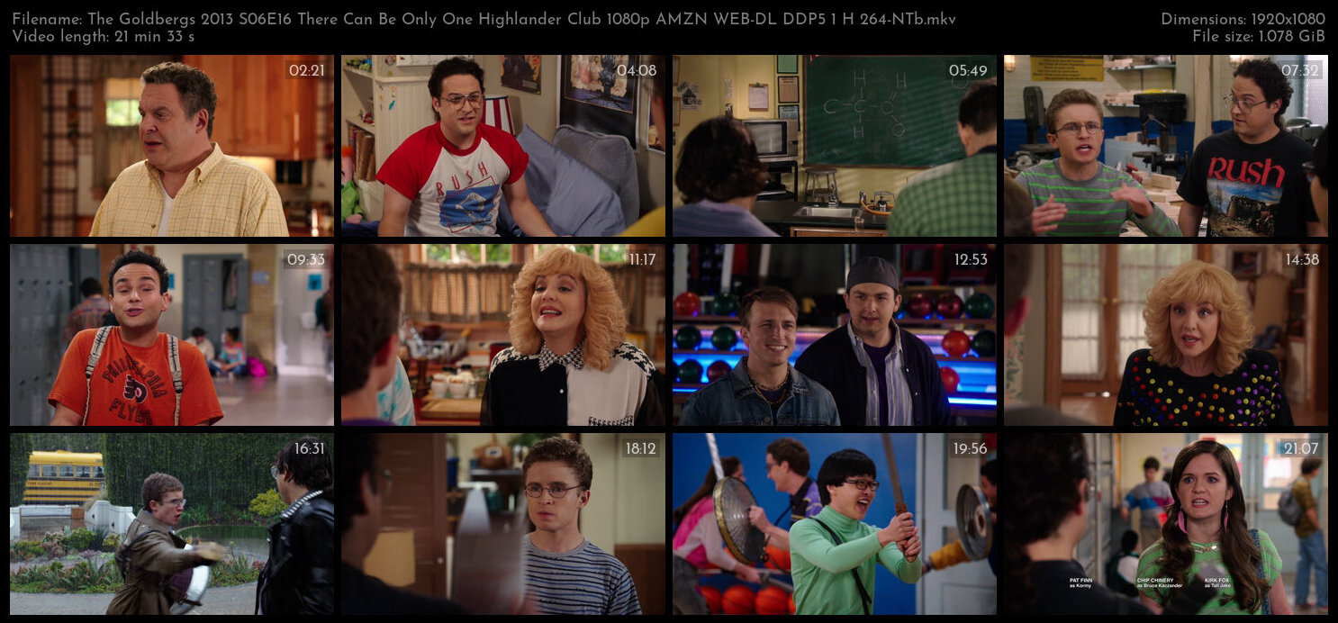 The Goldbergs 2013 S06E16 There Can Be Only One Highlander Club 1080p AMZN WEB DL DDP5 1 H 264 NTb T