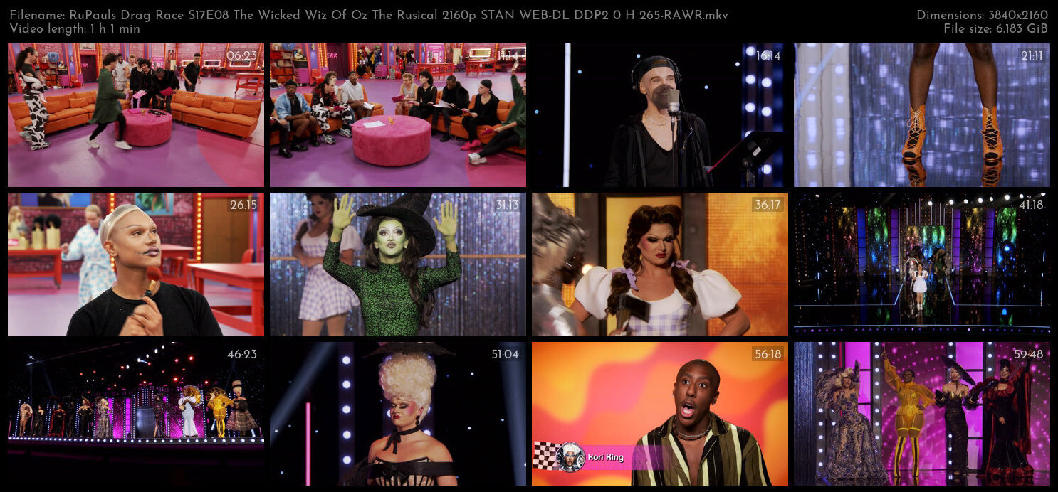 RuPauls Drag Race S17E08 The Wicked Wiz Of Oz The Rusical 2160p STAN WEB DL DDP2 0 H 265 RAWR TGx