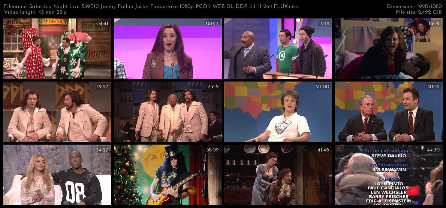 Saturday Night Live S39E10 Jimmy Fallon Justin Timberlake 1080p PCOK WEB DL DDP 5 1 H 264 FLUX TGx