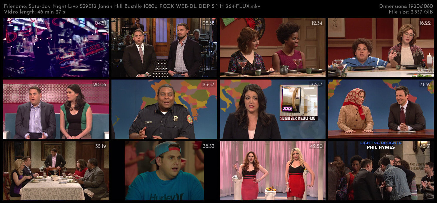 Saturday Night Live S39E12 Jonah Hill Bastille 1080p PCOK WEB DL DDP 5 1 H 264 FLUX TGx