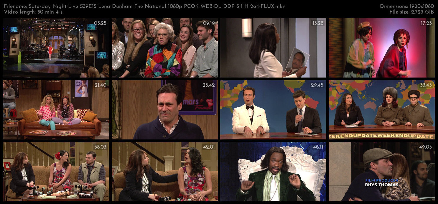 Saturday Night Live S39E15 Lena Dunham The National 1080p PCOK WEB DL DDP 5 1 H 264 FLUX TGx