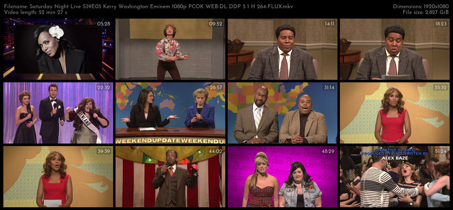 Saturday Night Live S39E05 Kerry Washington Eminem 1080p PCOK WEB DL DDP 5 1 H 264 FLUX TGx