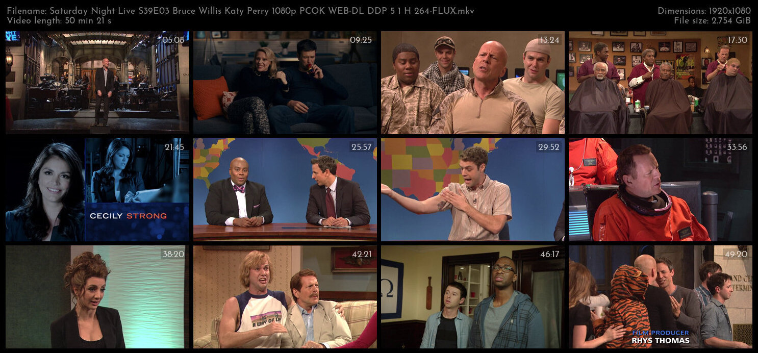 Saturday Night Live S39E03 Bruce Willis Katy Perry 1080p PCOK WEB DL DDP 5 1 H 264 FLUX TGx