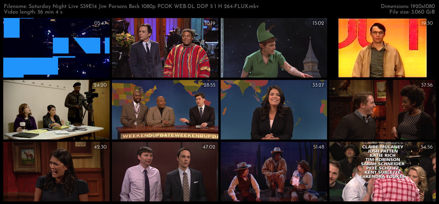 Saturday Night Live S39E14 Jim Parsons Beck 1080p PCOK WEB DL DDP 5 1 H 264 FLUX TGx