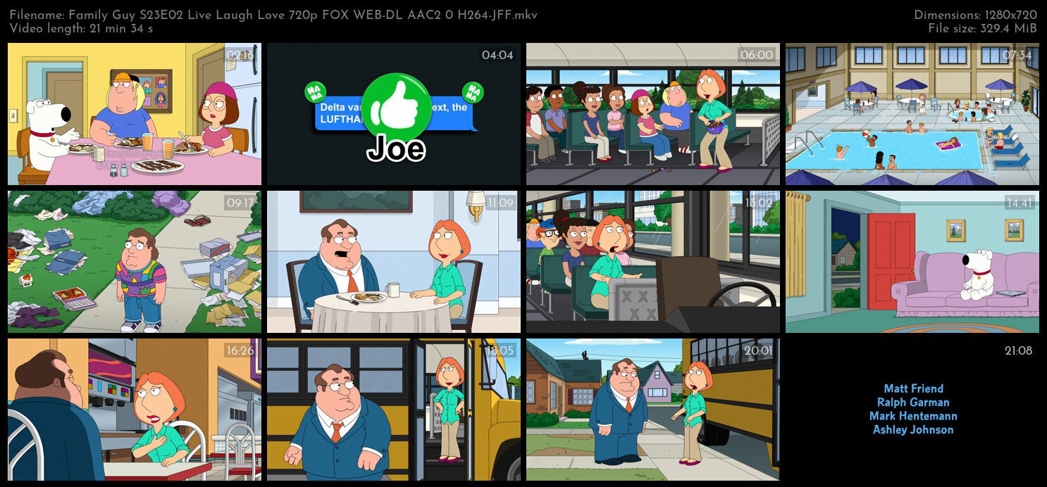 Family Guy S23E02 Live Laugh Love 720p FOX WEB DL AAC2 0 H264 JFF TGx